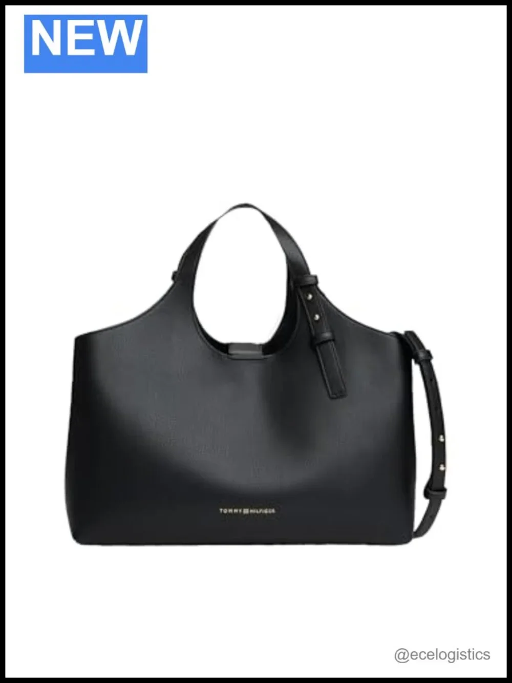 Large Logo Satchel Bag with Removable Crossbody Strap - Polyurethane
